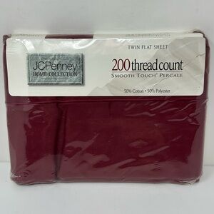 JCPenney Home Collection Twin Flat Sheet in Deep Red